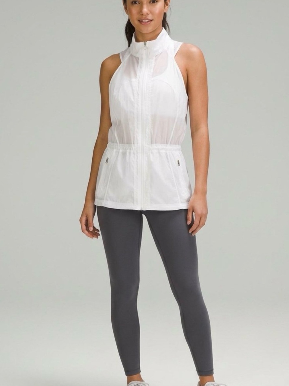 Lululemon athletica Cream Sleeveless Zip Best RARE run in the Sun M